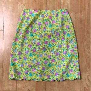Vintage 60s or 70s Lilly Pulitzer skirt with scalloped details